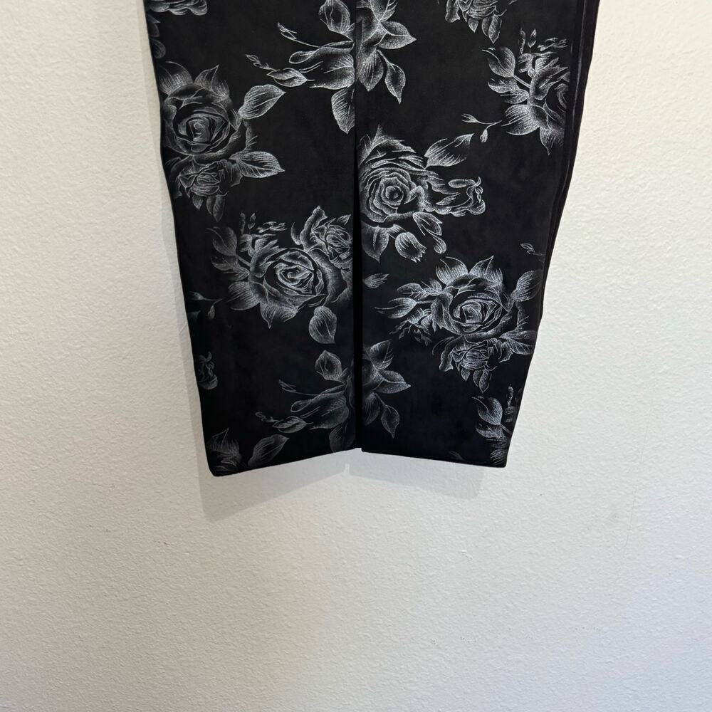 ZHIVAGO Australia Midi Pencil Bodycon Skirt Black Silver Metallic Floral Size 2 - Picture 4 of 7